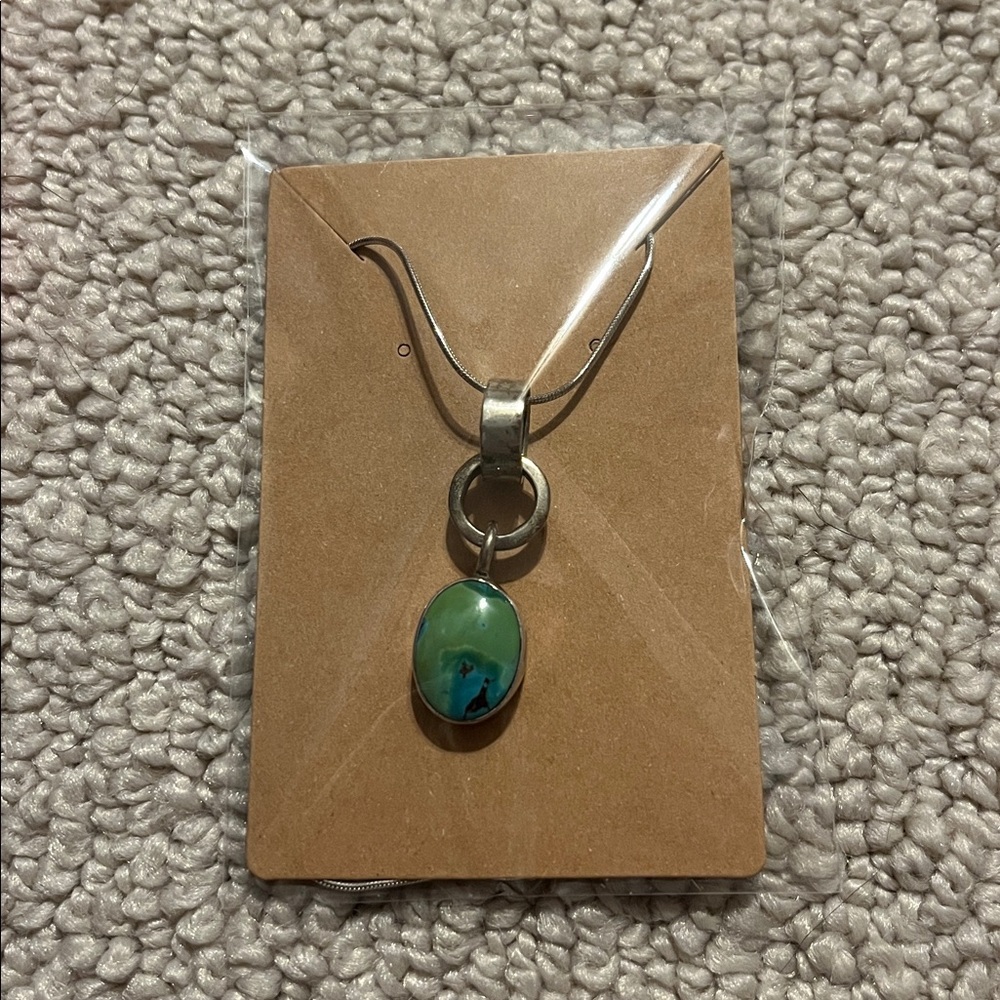 Turquoise Sterling Silver Pendant Necklace